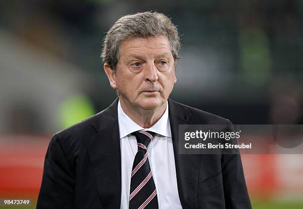 Roy Hodgson, head coach of Fulham attends the UEFA Europa League quarter final second leg match between VfL Wolfsburg and Fulham FC at Volkswagen...