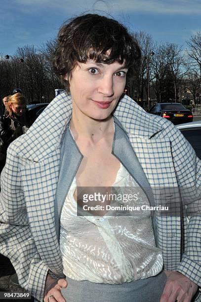 Jeanne Balibar attends the Balenciaga Ready to Wear show as part of the Paris Womenswear Fashion Week Fall/Winter 2011 at Hotel Crillon on March 4,...