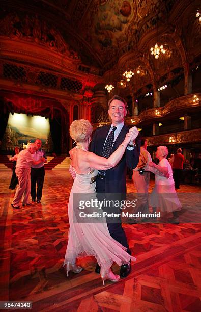 Business Secretary Lord Mandelson dances at The Tower Ballroom with 67 year old Hannah Mackenzie on April 15, 2010 in Blackpool, England. The General...