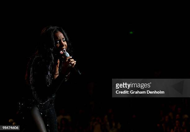 Singer Kelly Rowland performs on stage at Supafest at Acer Arena on April 15, 2010 in Sydney, Australia.