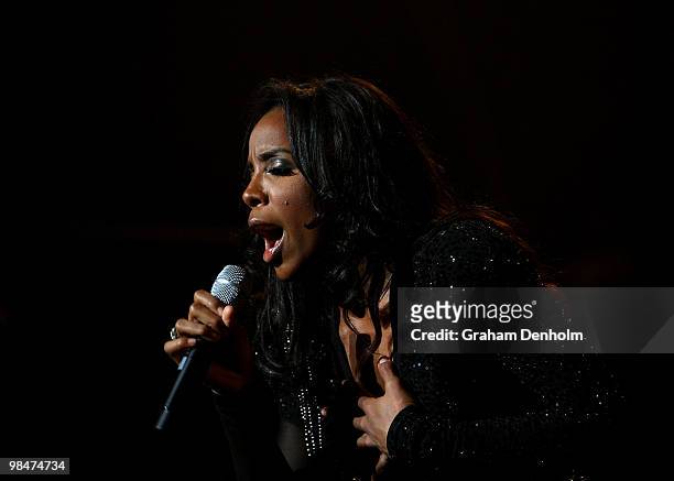Singer Kelly Rowland performs on stage at Supafest at Acer Arena on April 15, 2010 in Sydney, Australia.
