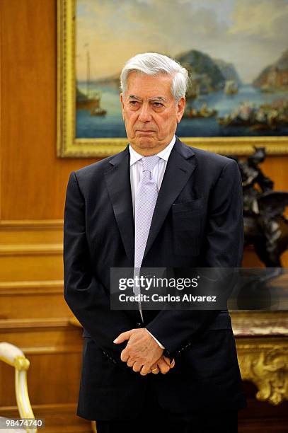 Peruvian writer Mario Vargas Llosa attends "Don Quijote de la Mancha" International award at the Zarzuela Palace on April 15, 2010 in Madrid, Spain.