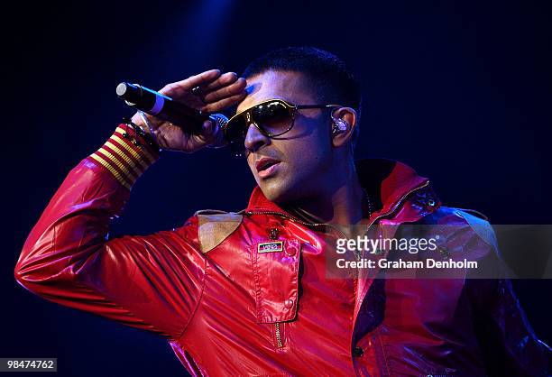 Jay Sean performs on stage at Supafest at Acer Arena on April 15, 2010 in Sydney, Australia.