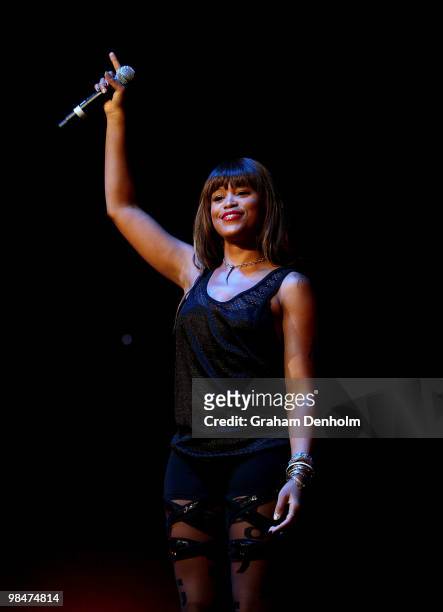 Singer Eve performs on stage at Supafest at Acer Arena on April 15, 2010 in Sydney, Australia.