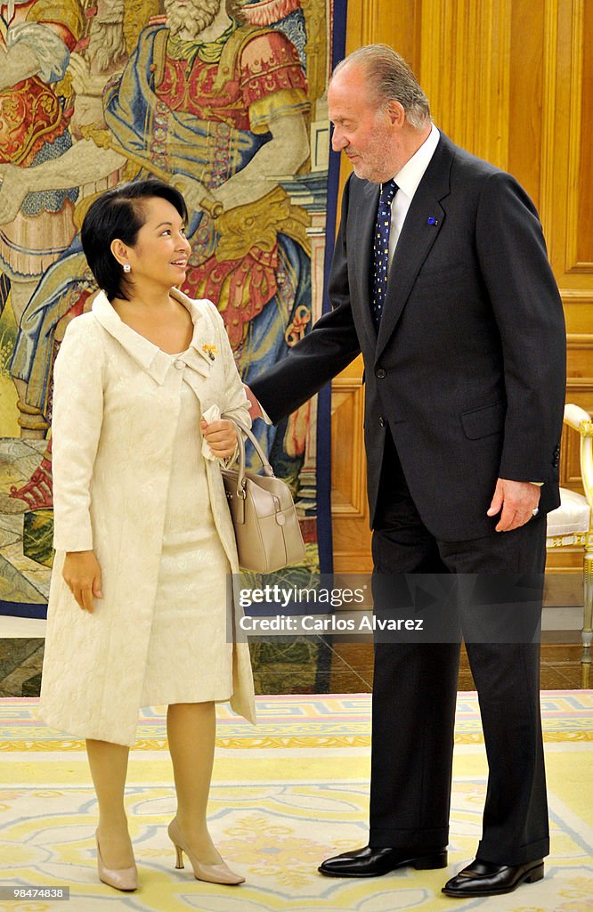 Spain´s Royals Attend a Meeting With President of Philippines
