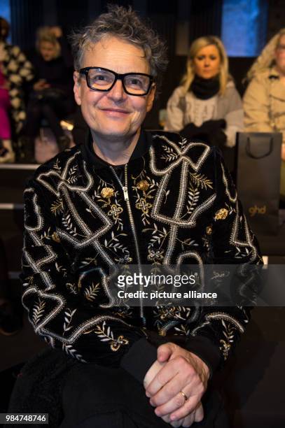 The casting director Rolf Scheider sits at the show of designer Irene Luft during the Mercedes-Benz Fashion Week at the E-Werk in Berlin, Germany, 17...