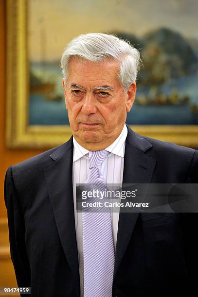 Peruvian writer Mario Vargas Llosa attends "Don Quijote de la Mancha" International award at the Zarzuela Palace on April 15, 2010 in Madrid, Spain.