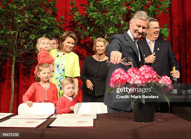 Princess Eleonore of Belgium , Princess Mathilde of Belgium, Princess Elisabeth of Belgium, Prince Emmanuel of Belgium, Prince Gabriel of Belgium and...