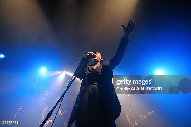 Canadian band "Beast"'s singer Betty Bonifassi performs on stage on April 15, 2010 in Bourges, during the 34th edition of "Le printemps de Bourges"...