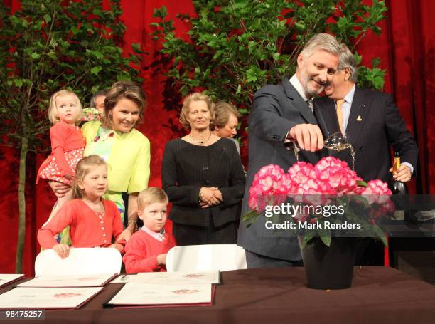 Princess Eleonore of Belgium , Princess Mathilde of Belgium, Princess Elisabeth of Belgium, Prince Emmanuel of Belgium, Prince Gabriel of Belgium and...