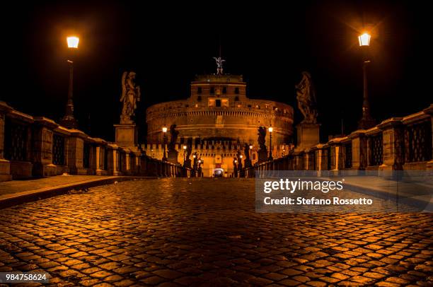 the marble mile, castle of the holy angel, rome - rossetto stock pictures, royalty-free photos & images