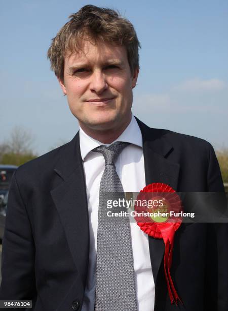 Tristram Hunt, parliamentary candidate for the Labour party arrives to speak to pensioners at Berryhill Retirement Village as he canvasses on April...