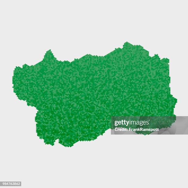 italy state valle’d aosta map green hexagon pattern - frank ramspott stock illustrations