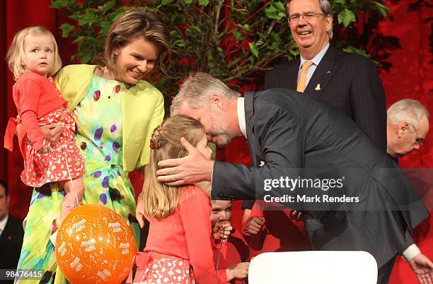 Princess Eleonore of Belgium , Princess Mathilde of Belgium, Princess Elisabeth of Belgium, Prince Emmanuel of Belgium, Prince Gabriel of Belgium and...