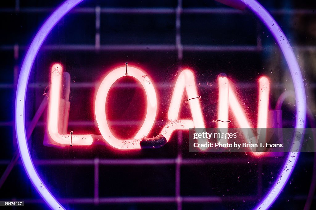 Neon Sign Reading Loan