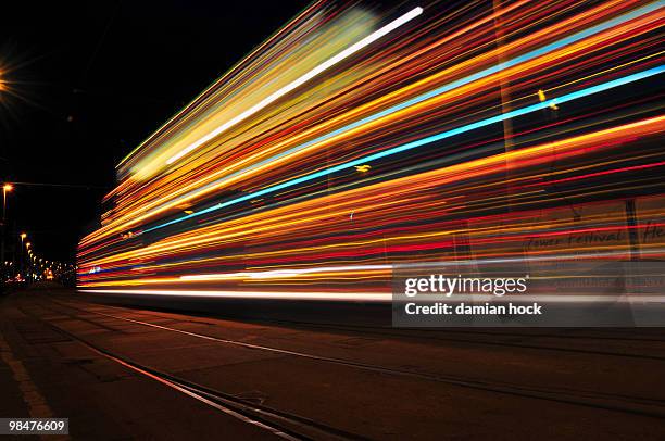 tram - lights fotografías e imágenes de stock