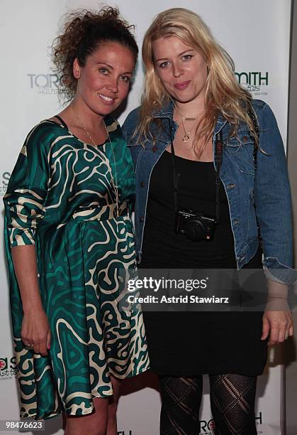 Hairstylist Tara Smith and Amanda de Cadenet attend Tara Smith's New Hair Care Product Line Launch at Urban Zen on April 14, 2010 in New York City.