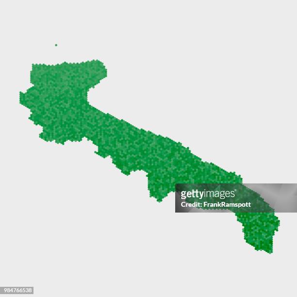 義大利國家普利亞地圖綠色六角圖案 - frankramspott 幅插畫檔、美工圖案、卡通及圖標