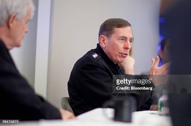 General David Petraeus, the American military commander in the Middle East and Central Asia, speaks during an interview in Washington, D.C., U.S., on...