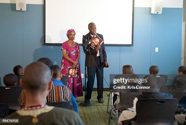 April 15: Mulenga Kapwepwe and actor Danny Glover read to local school children at the Benning Neighborhood Library on April 15, 2010 in Washington,...