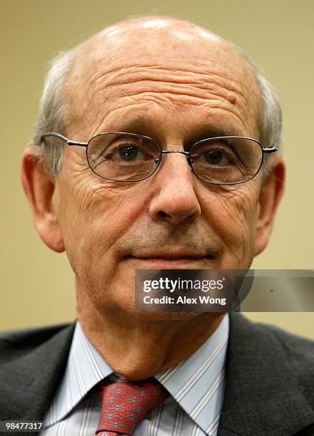 Supreme Court Justice Stephen Breyer testifies during a hearing before the Financial Services and General Government Subcommittee of the House...