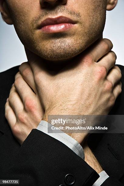 businessman strangling self - strangling stock pictures, royalty-free photos & images