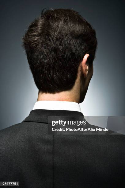 well-dressed man, rear view - achterhoofd stockfoto's en -beelden