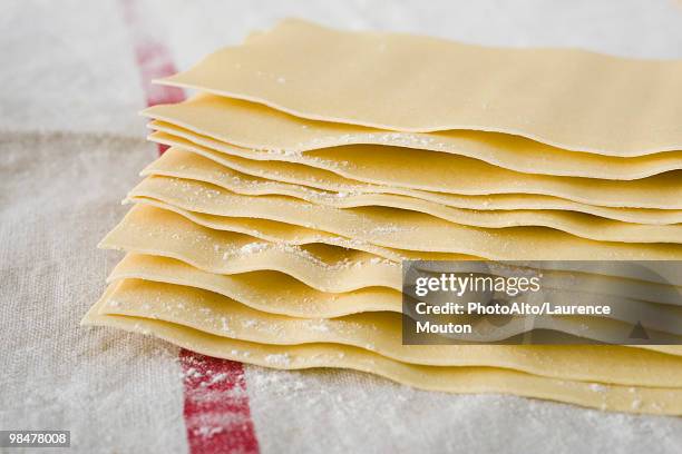 fresh homemade lasagna sheets - lasagna stockfoto's en -beelden