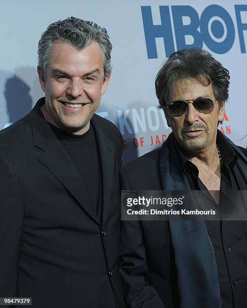 Danny Huston and Al Pacino attend the premiere of HBO Film's "You Don't Know Jack" at the Ziegfeld Theatre on April 14, 2010 in New York City.