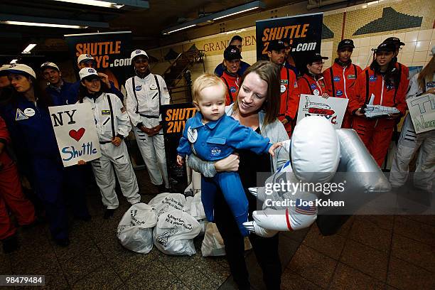 Atmosphere during an event to show support for bringing a NASA shuttle to the Intrepid Museum at the Shuttle Train Platform Track 4 Grand Central...