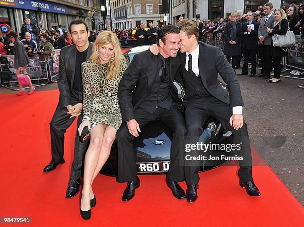 Actors Adrian Paul, Meredith Ostrom, Gary Stretch and Lee Ryan attend 'The Heavy' film premiere at the Odeon West End on April 15, 2010 in London,...