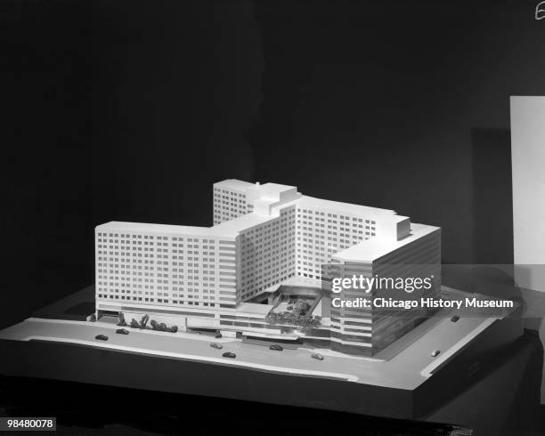 Architectural model of the Los Angeles Statler hotel , Los Angeles, California, January 24, 1951.