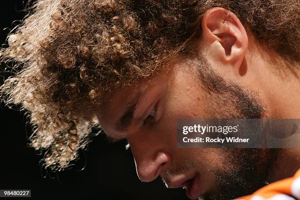 Robin Lopez of the Phoenix Suns looks on during the game against the Golden State Warriors at Oracle Arena on March 22, 2010 in Oakland, California....