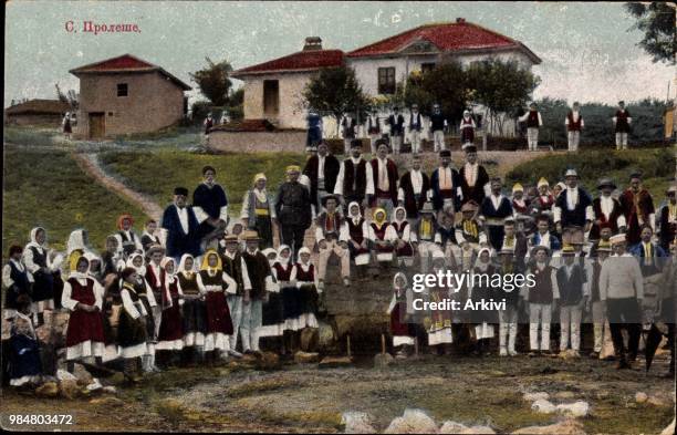 Ak Bulgarien, Bauerntypen auf dem Dorf, Gruppenfoto