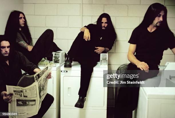 Heavy Metal band Type O Negative Peter Steele, Josh Silver, Kenny Hickey, and Johnny Kelly pose for a portrait in Los Angeles, California on July 25,...