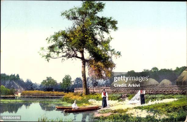 Ak Ukraine, Widoki i typy Ukrainy, Ukrainer Bauern am Fluss