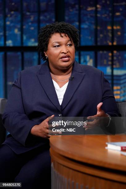 Episode 703 -- Pictured: Georgia Democratic Gubernatorial Candidate, Stacey Abrams, during an interview on June 26, 2018 --