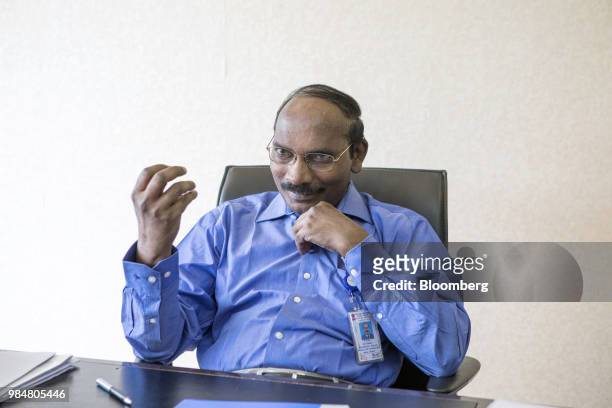 Sivan, chairman of the Indian Space Research Organisation , speaks during an interview in Bengaluru, India, on Thursday, May 24, 2018. India's space...