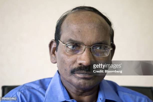 Sivan, chairman of the Indian Space Research Organisation , listens during an interview in Bengaluru, India, on Thursday, May 24, 2018. India's space...