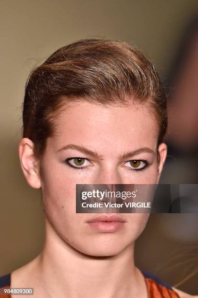 Model walks the runway during the Paul Smith Menswear Spring/Summer 2019 fashion show as part of Paris Fashion Week on June 24, 2018 in Paris, France.