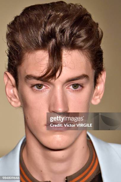 Model walks the runway during the Paul Smith Menswear Spring/Summer 2019 fashion show as part of Paris Fashion Week on June 24, 2018 in Paris, France.