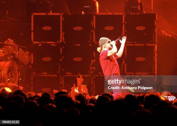 Sammy Hagar of Van Halen performs on stage at Oakland Arena, Oakland, California, United States on 1st August, 2004.