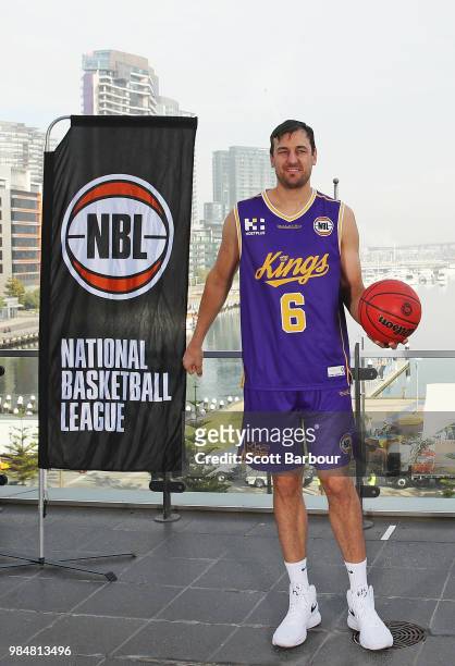 Andrew Bogut of the Sydney Kings poses during a NBL Media Opportunity on June 27, 2018 in Melbourne, Australia. The National Basketball Association...