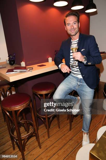 Sebastian Hoeffner during the opening of the first "Krug Fischmarkt" pop up fish restaurant on June 26, 2018 in Munich, Germany.