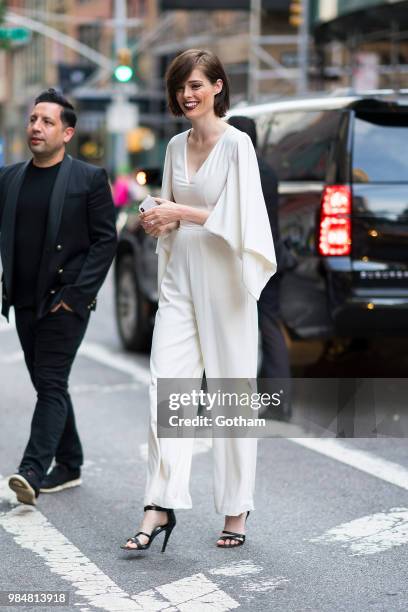 James Conran and Coco Rocha are seen in Chelsea on June 26, 2018 in New York City.