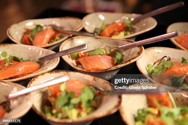 General view during the opening of the first "Krug Fischmarkt" pop up fish restaurant on June 26, 2018 in Munich, Germany.