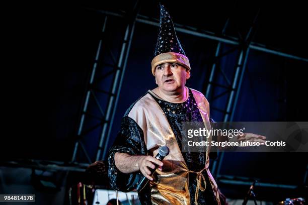 Mangoni of Elio e le Storie Tese performs on stage at CarroPonte on June 26, 2018 in Milan, Italy.