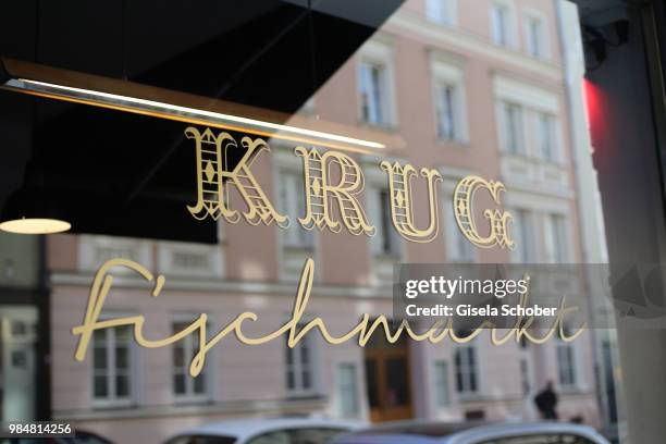 General view during the opening of the first "Krug Fischmarkt" pop up fish restaurant on June 26, 2018 in Munich, Germany.