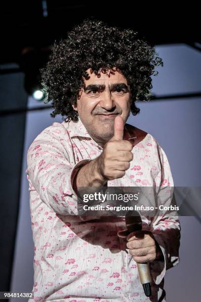 Elio of Elio e le Storie Tese performs on stage at CarroPonte on June 26, 2018 in Milan, Italy.