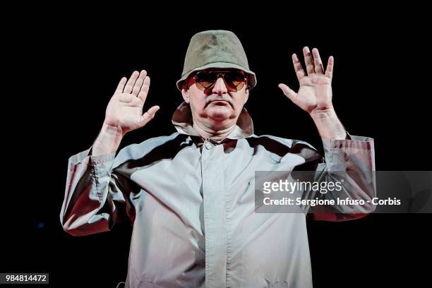Mangoni of Elio e le Storie Tese performs on stage at CarroPonte on June 26, 2018 in Milan, Italy.